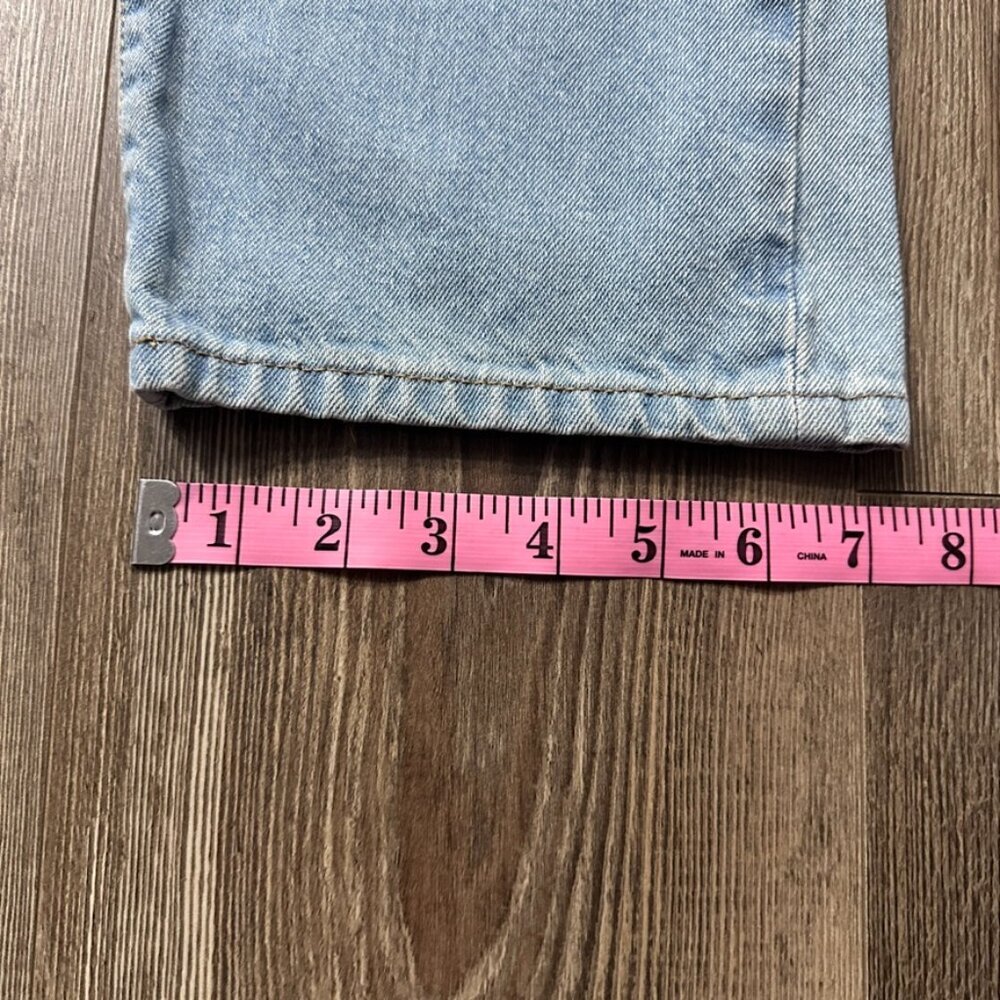 Straight Leg Denim Mens Regular 31x32 Light Blue Wash Zip Classic Minimalist - Picture 8 of 8